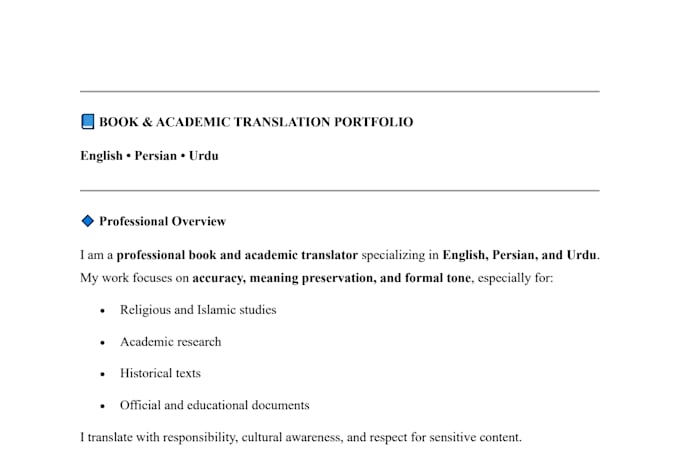 professionally translate books english, persian and urdu